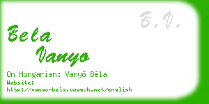 bela vanyo business card