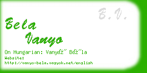 bela vanyo business card